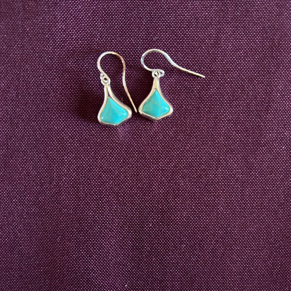Francesca’s Teal & Silver Teardrop Dangle Earrings {DEAL!🌹3 for $15🌷}